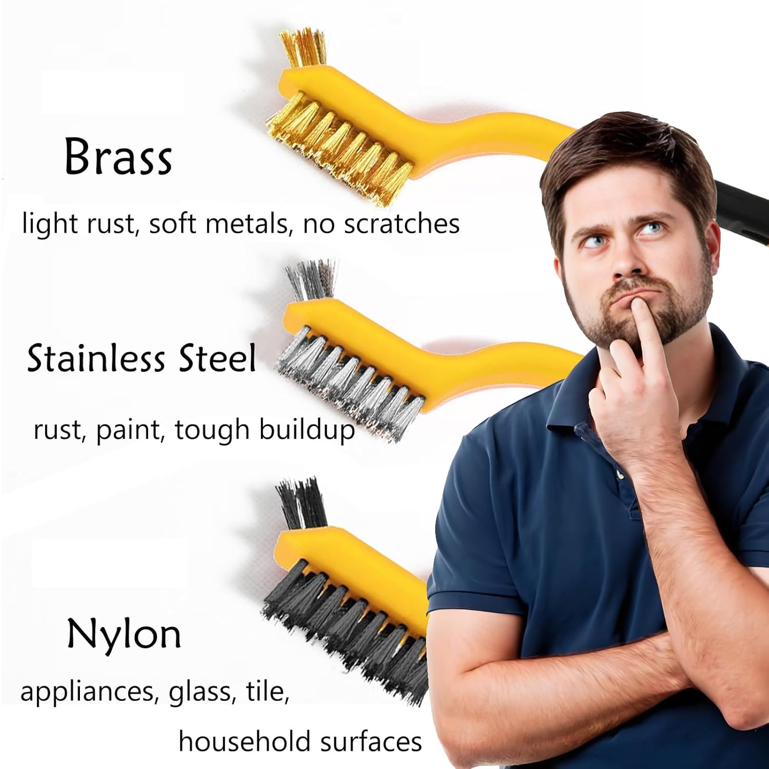 6-Piece Wire Brush Set: Brass, - Detailing Brush Set incelemesi ve fiyatı