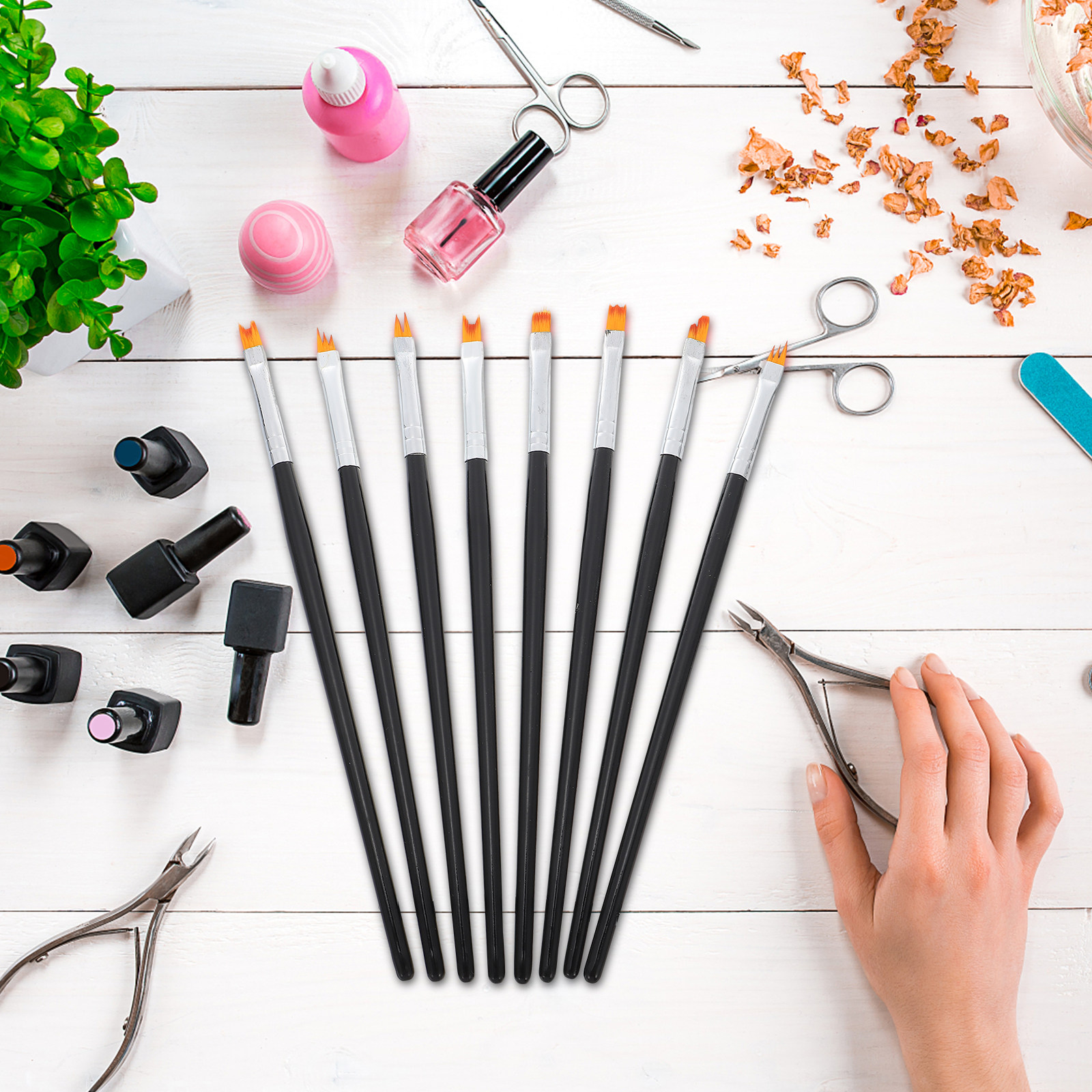8Pcs Flower Nail Brush Set Nai - Detailing Brush Set incelemesi ve fiyatı