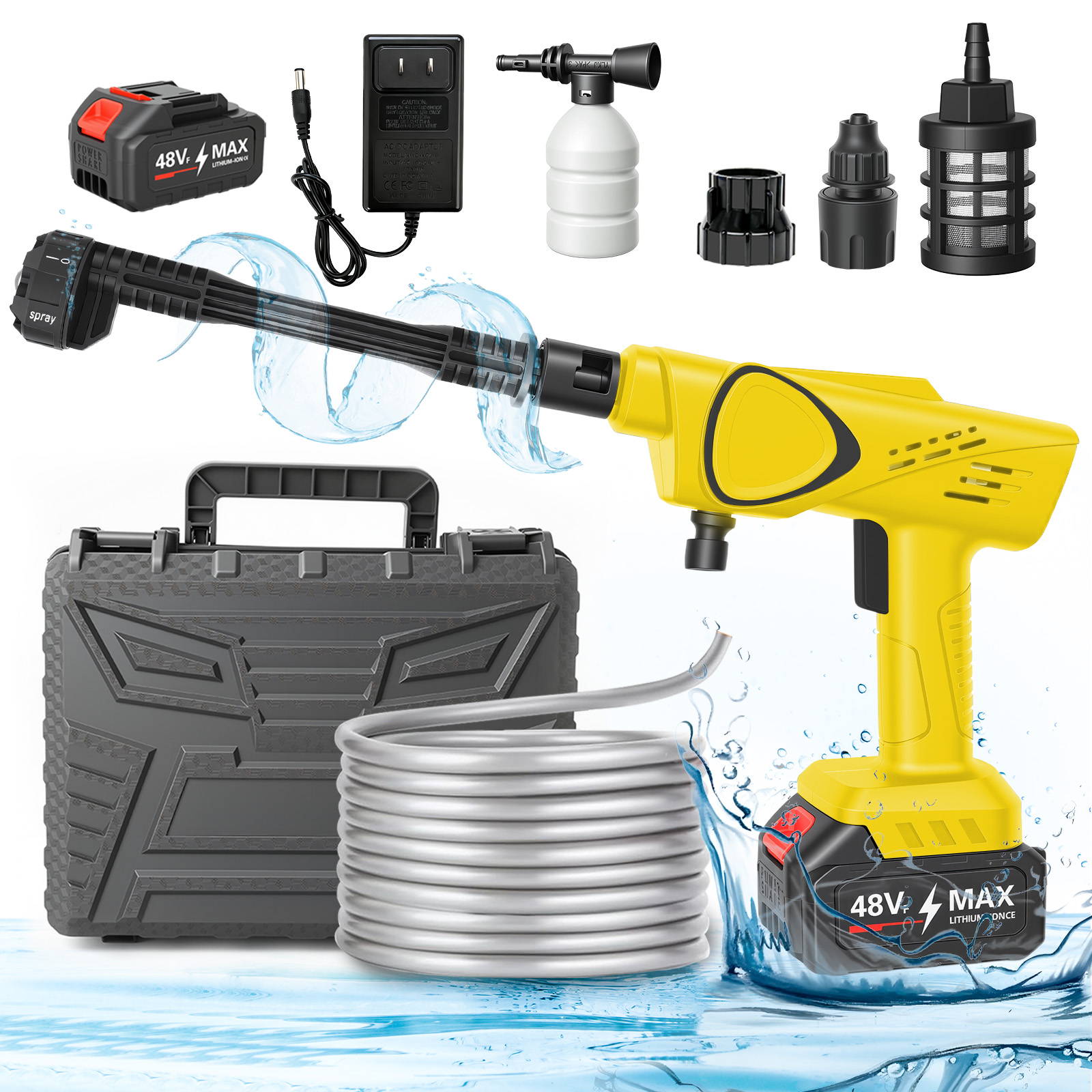 21V Portable Cordless Pressure - Car Shampoo Ph incelemesi ve fiyatı