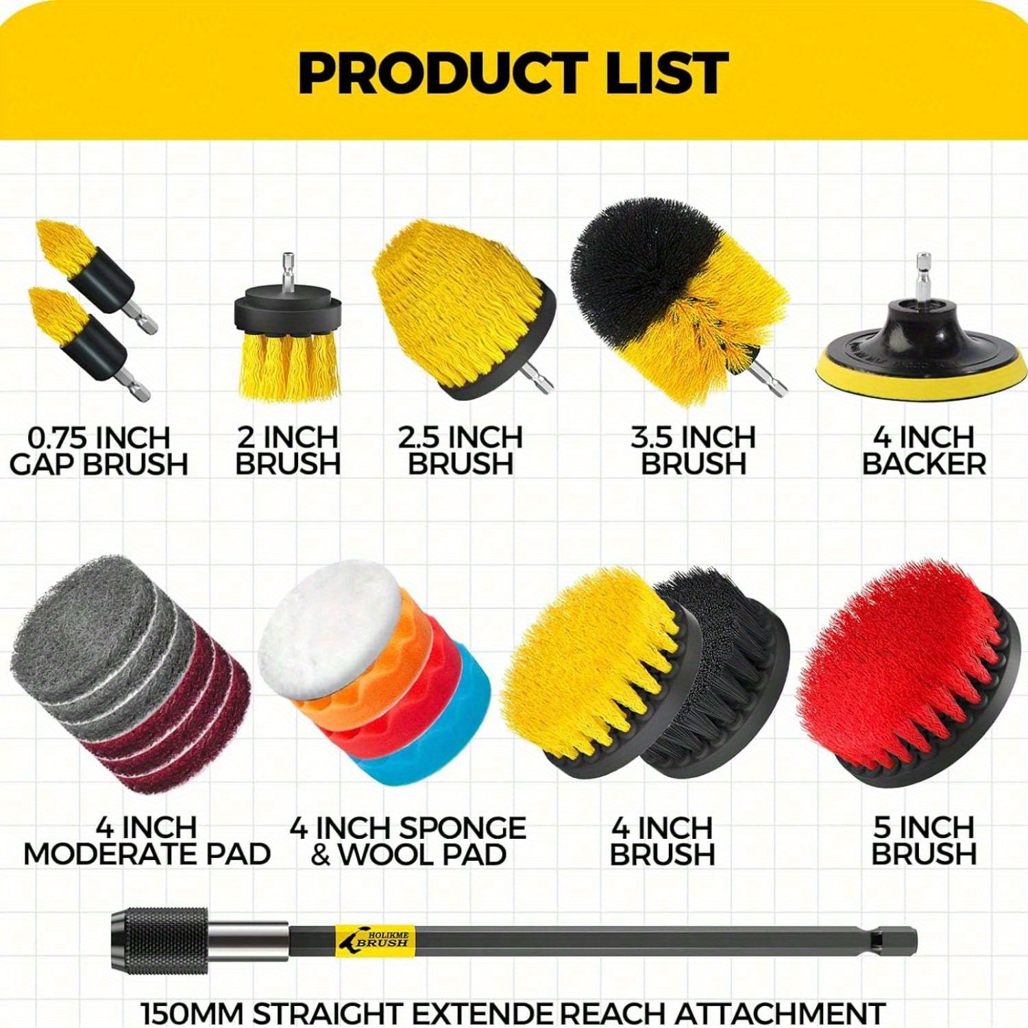 20Pack Drill Brush Attachments - Car Cleaning Brush incelemesi ve fiyatı