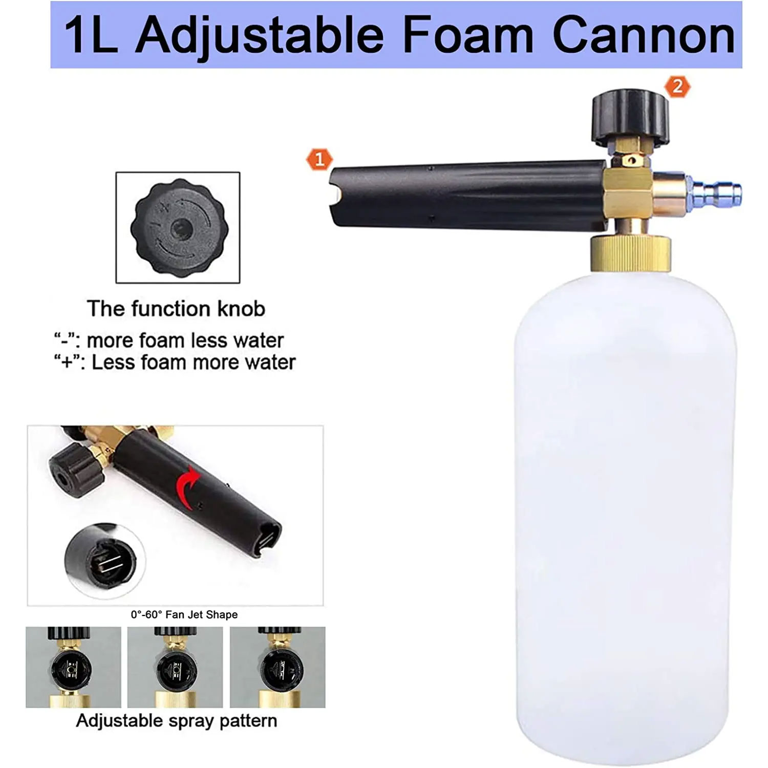 Snow Foam Cannon with 1/4 Inch - Foam Cannon Car Wash incelemesi ve fiyatı