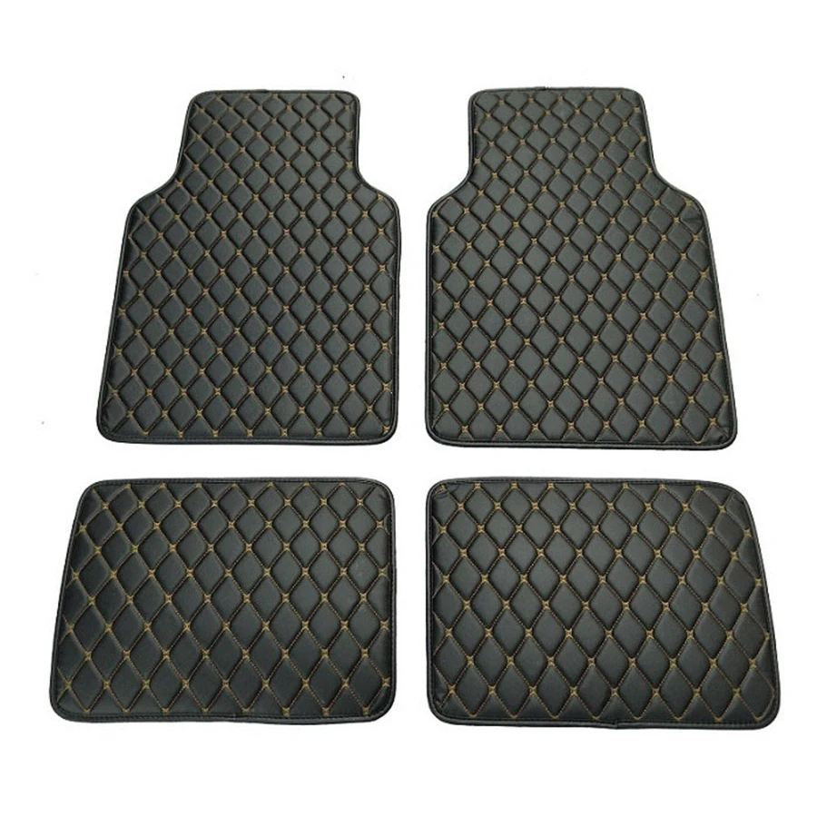 4pcs PU Leather Black Car Floo - Leather Cleaner Interior incelemesi ve fiyatı